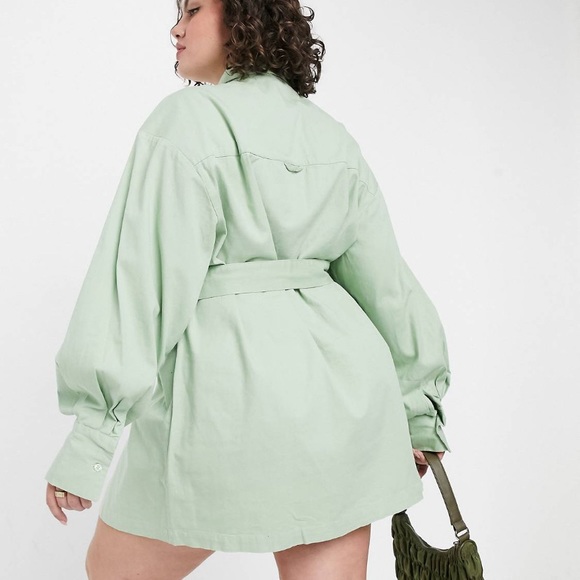 Collusion Plus Size Mini Short Dress Green Size 14 - Picture 4 of 10